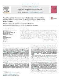 Batsile M. Mogudi & Phendukani Ncube & Reinout Meijboom — Catalytic activity of mesoporous cobalt oxides with controlled porosity and crystallite sizes: Evaluation using the reduction of 4-nitrophenol