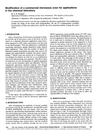 M. A. B. Pougnet — Modification of a commercial microwave oven for applications in the chemical laboratory