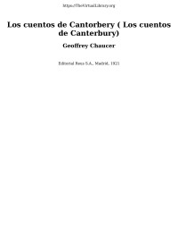 Geoffrey Chaucer — Los cuentos de Canterbury