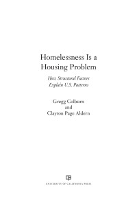 Gregg Colburn — Homelessness Is a Housing Problem