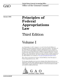 U.S. Government Accountability Office, — GAO-04-261SP, PRINCIPLES OF FEDERAL APPROPRIATIONS LAW: Third Edition Index and Table of Authorities