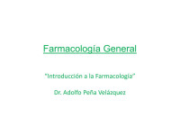 Desconocido — 02. INTRODUCCION A LA FARMACOLOGIA (PRESENTACION) AUTOR DR. ADOLFO PENA VELAZQUEZ