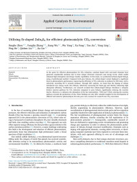 Fanghe Zhou — Utilizing Er-doped ZnIn2S4 for efficient photocatalytic CO2 conversion