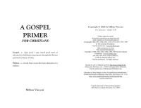 Milton Vincent — A Gospel primer for Christians: learning to see the glories of God's love