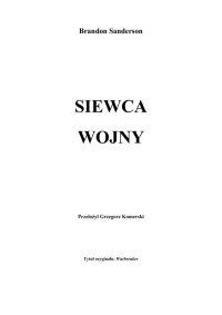 Siewca wojny — Sanderson Brandon