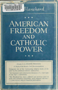 Paul Blanshard — American Freedom and Catholic Power