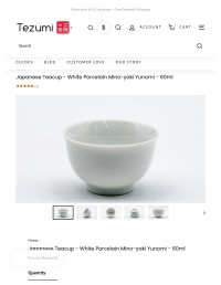 Unknown — Japanese Teacup - White Porcelain Mino-yaki Yunomi - 60ml – Tezumi