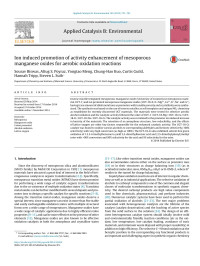 Sourav Biswas & Altug S. Poyraz & Yongtao Meng & Chung-Hao Kuo & Curtis Guild & Hannah Tripp & Steven L. Suib — Ion induced promotion of activity enhancement of mesoporous manganese oxides for aerobic oxidation reactions