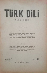 Kolektif — Türk Dili - Aylık Fikir ve Edebiyat Dergisi Cilt:9 Sayı 97-108