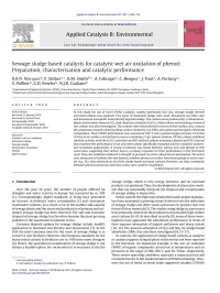 R.R.N. Marques — Sewage sludge based catalysts for catalytic wet air oxidation of phenol: Preparation, characterisation and catalytic performance