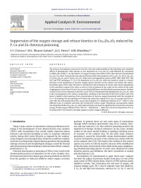 S.Y. Christou — Suppression of the oxygen storage and release kinetics in Ce0.5Zr0.5O2 induced by P, Ca and Zn chemical poisoning