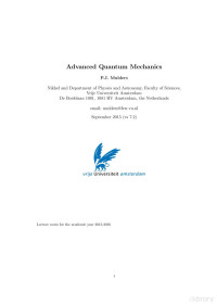 Piet J. Mulders — Advanced Quantum Mechanic