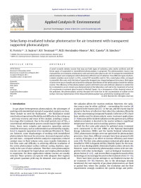 R. Portela — Solar/lamp-irradiated tubular photoreactor for air treatment with transparent supported photocatalysts