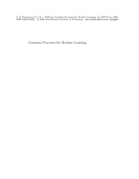 Carl Edward Rasmussen & Christopher K. I. Williams — Gaussian Processes for Machine Learning