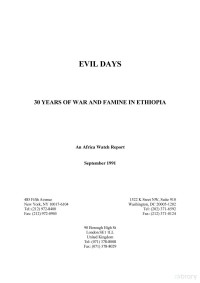 Human Rights Watch — Evil Days; 30 Years of War and Famine in Ethiopia (1991)