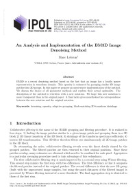 Marc Lebrun — An Analysis and Implementation of the BM3D Image Denoising Method