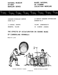 Maija M. Lutz — Effects of acculturation on Eskimo music of Cumberland Peninsula