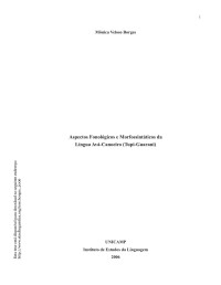 Mônica Veloso Borges — Aspectos Fonológicos e Morfossintáticos da Língua Avá-Canoeiro (Tupi-Guarani)