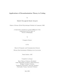 Mahdi Cheraghchi Bashi Astaneh — Applications of Derandomization Theory in Coding: A Dissertation