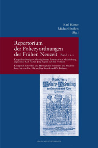 Karl Härter — Repertorium der Policeyordnungen der Frühen Neuzeit 12: Königreich Schweden und die Herzogtümer Pommern und Mecklenburg