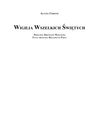 Agatha Christie — Wigilia Wszelkich Œwiêtych