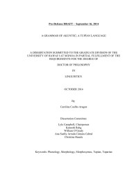 Carolina Aragon — A GRAMMAR OF AKUNTSÚ, A TUPÍAN LANGUAGE