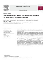 José J. Puche & M. José García-Coret & Francisco L. Villalba & Ismail Ali-Mahmoud & José V. Roig — Local treatment of a chronic anal fissure with diltiazem vs. nitroglycerin. A comparative study