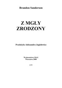 Z Mgly Zrodzony — Sanderson Brandon - 01