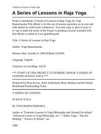 Yogi Ramacharaka — A Series of Lessons in Raja Yoga