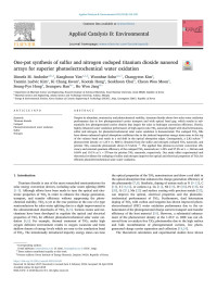 Dinsefa M. Andoshe & Kanghoon Yim & Woonbae Sohn & Changyeon Kim & Taemin Ludvic Kim & Ki Chang Kwon & Kootak Hong & Seokhoon Choi & Cheon Woo Moon & Seung-Pyo Hong & Seungwu Han & Ho Won Jang — One-pot synthesis of sulfur and nitrogen codoped titanium dioxide nanorod arrays for superior photoelectrochemical water oxidation