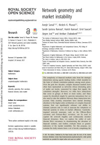 Areejit Samal, Hirdesh K. Pharasi, Sarath Jyotsna Ramaia, Harish Kannan, Emil Sauc Jürgen Jost and Anirban Chakraborti  — Network geometry and market instability