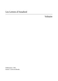 Voltaire — Les Lettres d'Amabed