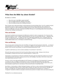 Unknown — What Does the Bible Say about Alcohol