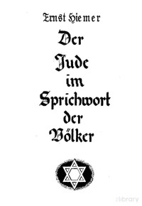 Ernst Mummenhoff — Der Jude im Sprichwort