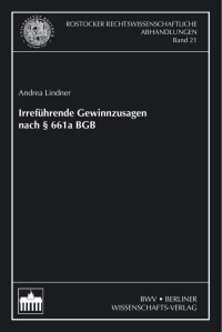 Lindner, Andrea — Irreführende Gewinnzusagen nach § 661a BGB