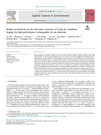 Lin Wu — Modest modulation on the electronic structure of Co9S8 by vanadium doping for high-performance rechargeable Zn–air batteries