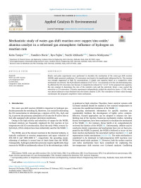 Keita Taniya — Mechanistic study of water–gas shift reaction over copper/zinc-oxide/alumina catalyst in a reformed gas atmosphere: Influence of hydrogen on reaction rate