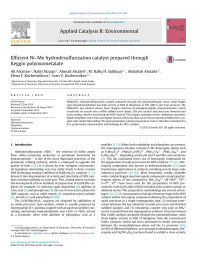 Ali Alsalme & Nabil Alzaqri & Ahmad Alsaleh & M. Rafiq H. Siddiqui & Abdullah Alotaibi & Elena F. Kozhevnikova & Ivan V. Kozhevnikov — Efficient Ni–Mo hydrodesulfurization catalyst prepared through Keggin polyoxometalate