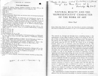 Natural Beauty And The 'Representative' Character Of The Work Of Art [On Adorno] — Natural Beauty And The 'Representative' Character Of The Work Of Art [On Adorno]