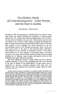 Hidden Abode Of Underdevelopment [Labor Process And The State In Zambia] — Hidden Abode Of Underdevelopment [Labor Process And The State In Zambia]