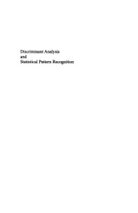 Geoffrey McLachlan — Discriminant Analysis and Statistical Pattern Recognition