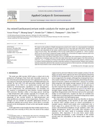 Yanan Wang — Au-mixed lanthanum/cerium oxide catalysts for water gas shift