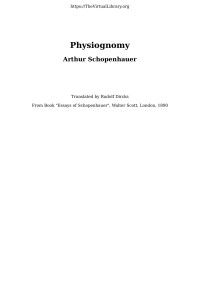 Arthur Schopenhauer — Physiognomy