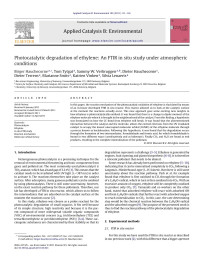 Birger Hauchecorne — Photocatalytic degradation of ethylene: An FTIR in situ study under atmospheric conditions