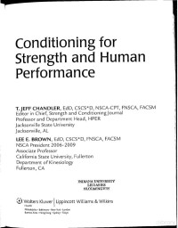 CHANDLER — Conditioning for Strength and Human Performance
