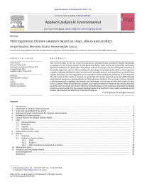 Sergio Navalon — Heterogeneous Fenton catalysts based on clays, silicas and zeolites