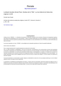 Schmitt Jean-Claude — Lombard-Jourdan (Anne) Paris. Genèse de la "Ville". La rive droite de la Seine des origines à 1223