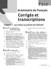 focus — Grammaire du français - Corrigés et transcriptions