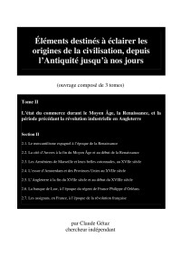 Claude Gétaz — Éléments destinés à éclairer les origines de la civilisation, depuis l’Antiquité jusqu’à nos jours Tome II Section II