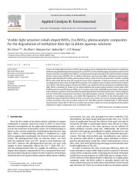 Bin Zhou — Visible-light sensitive cobalt-doped BiVO4 (Co-BiVO4) photocatalytic composites for the degradation of methylene blue dye in dilute aqueous solutions